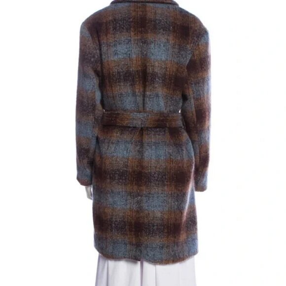 Rachel Zoe Plaid Wool-Blend Belted Trench Coat (NWT) - Picture 3 of 4